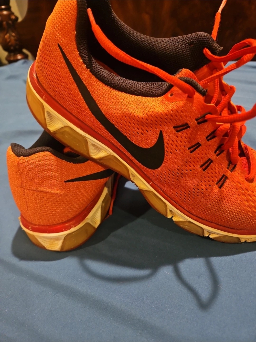 Nike Men’s Red Athletic Running Shoes with Black Swoosh
